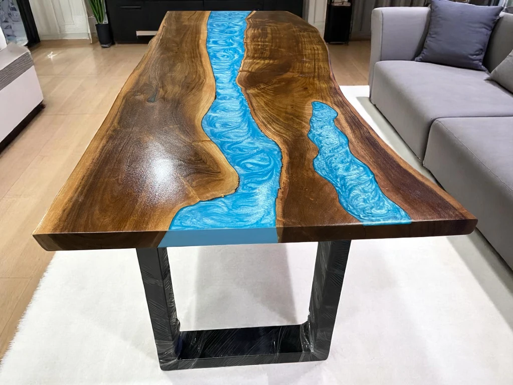 Made To Order Live Edge Epoxy Table with Metal Legs